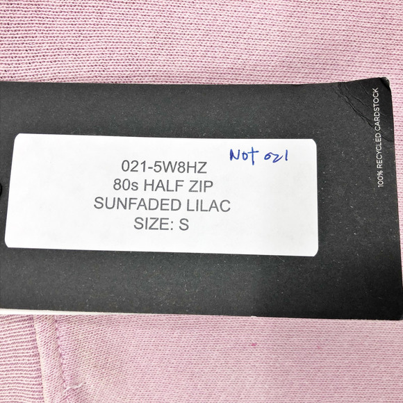 RE/DONE Women's 80s Half Zip Sweatshirt Small Purple 100% Cotton NWT - Picture 10 of 11